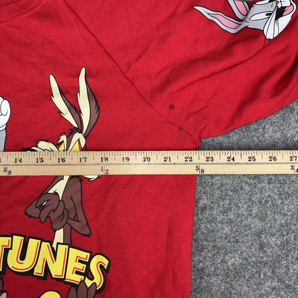 Looney Tunes Sweatshirt Women's Xl Red Pullover Cartoon Bugs Bunny Taz Character - Picture 5 of 10